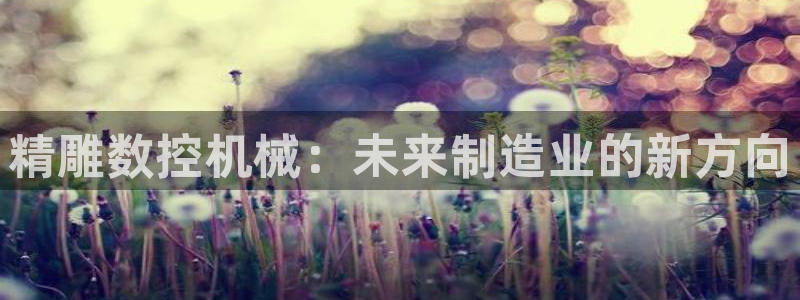 天辰娱乐 qq：精雕数控机械：未来制造业的新方向